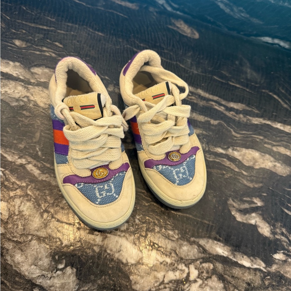 Gucci Kids Sneakers - Cream, Purple, and Blue